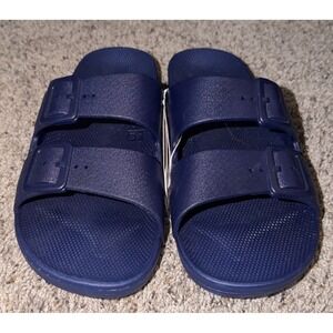 Freedom Moses NAVY Blue slides Size 42-43 Women's 11-12 Men's 9-10 NWT